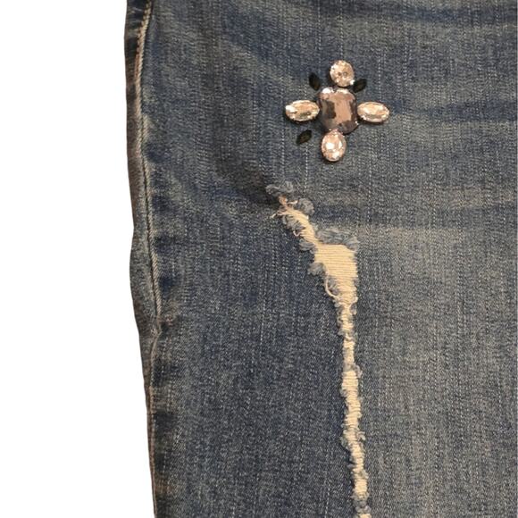 Seven7 Jeweled Rhinestone Stretch Straight Leg‎ Jeans Plus Size 20 - Picture 3 of 14